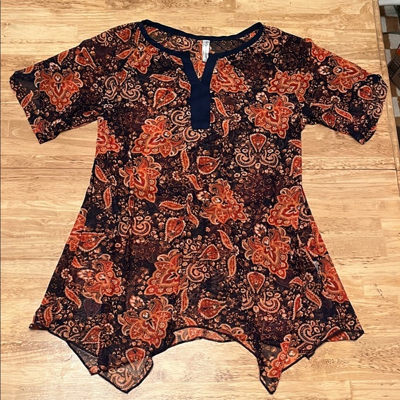 PerSeption Concept Tops - Sheer Paisley Tunic